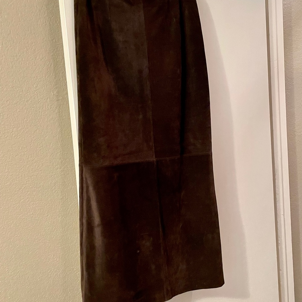 Suede A.M.I. Brown Midi Skirt.